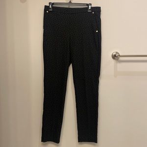 Black fitted work pants with white polka dots!